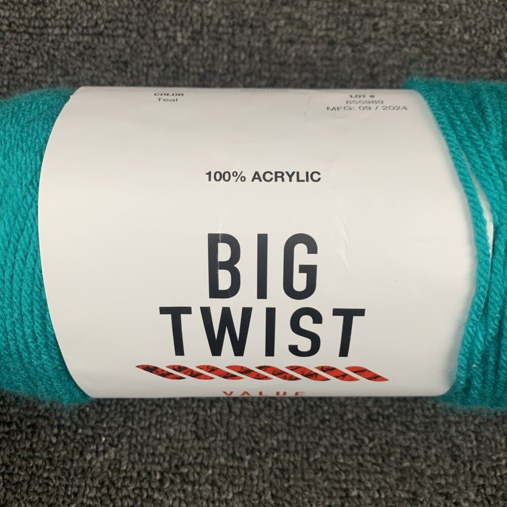 Big Twist Value Teal Acrylic Yarn 380yds 6oz. Discontinued - Picture 2 of 5